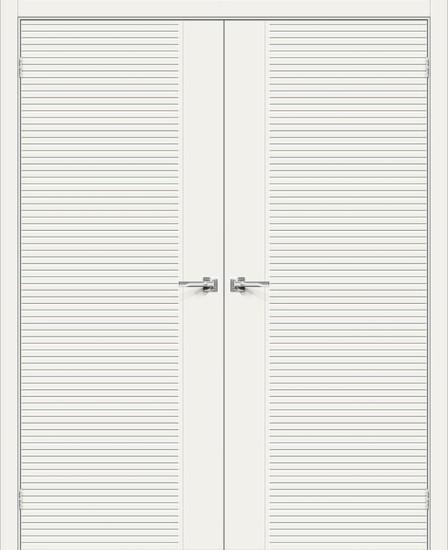 Двойная межкомнатная крашеная дверь Граффити-33.0 Whitey