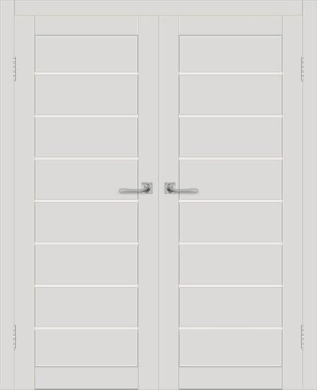 Двойная межкомнатная дверь с экошпоном ДП DIM I-3 Smoky Matt Сатинато Белый