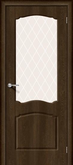 Межкомнатная дверь с ПВХ-пленкой Альфа-2 Dark Barnwood / White Crystal