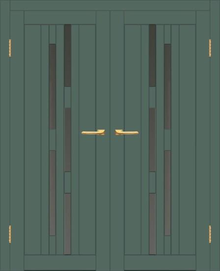 Двойная межкомнатная дверь с экошпоном ДП DIM I-4 Seagrass Matt Сатинато Графит