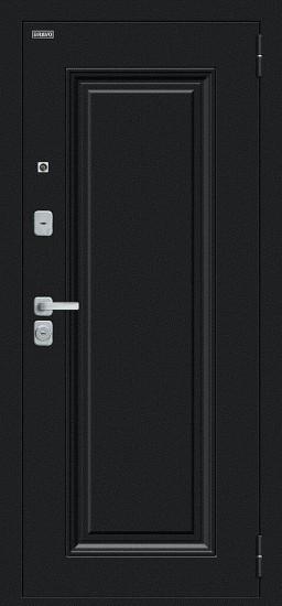 Металлическая дверь Флэш МФ/BChrome Букле чёрное/Cappuccino Melinga