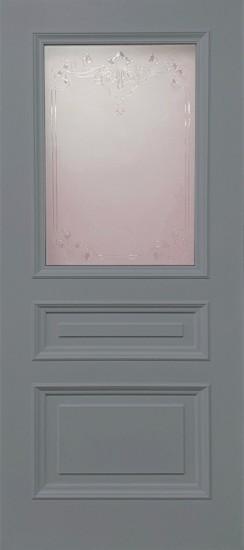 Межкомнатная дверь ДП DIM Enamel B-3.1 Серый акрил Сатинато белое прозрачное