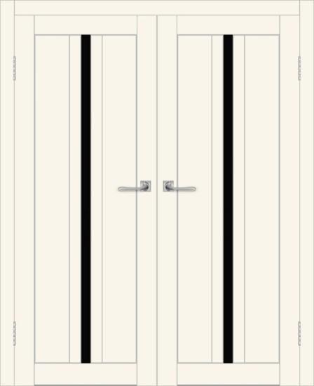 Двойная межкомнатная дверь с экошпоном ДП DIM I-9 Angel Matt Lacobel Black