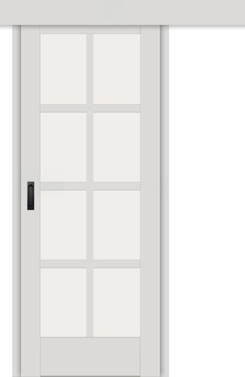 Межкомнатная дверь-купе ДП DIM I-14к Smoky Matt Сатинато Белый