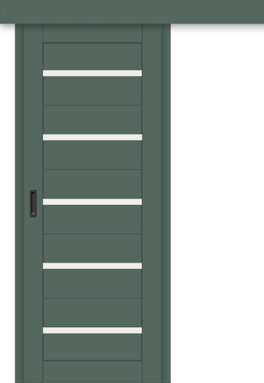 Межкомнатная дверь-купе ДП DIM I-1к Seagrass Matt / Сатинато Белый