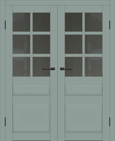 Двойная межкомнатная дверь с экошпоном ДП DIM I-12 Gloomy sky Matt Сатинато Графит