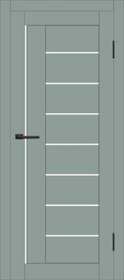 Межкомнатная дверь с экошпоном ДП DIM I-17 Gloomy sky Matt Сатинато Белый