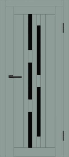 Межкомнатная дверь с экошпоном ДП DIM I-4 Gloomy sky Matt Lacobel Black