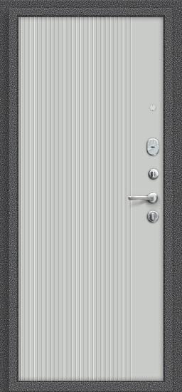 Входная дверь Optim Тайга-9 Вертикаль Антик Серебряный/Серый