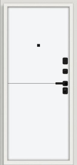 Металлическая дверь Аура/SBlack Шагрень белая/White Silk