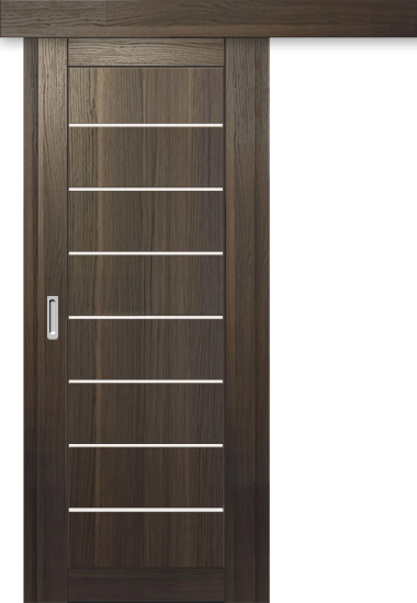 Межкомнатная дверь-купе ДП DIM I-3к Choco Wood / Сатинато Белый