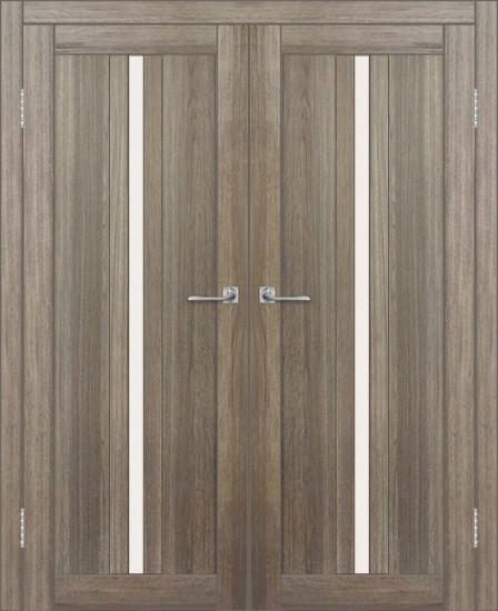 Двойная межкомнатная дверь с экошпоном ДП DIM I-9 Taupe Wood Сатинато Белый