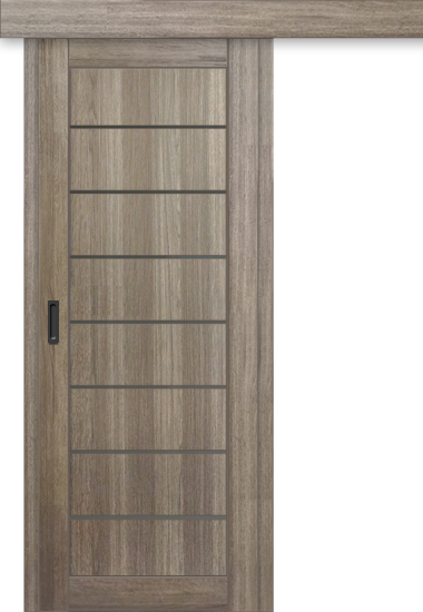 Межкомнатная дверь-купе ДП DIM I-3к Taupe Wood / Сатинато Графит