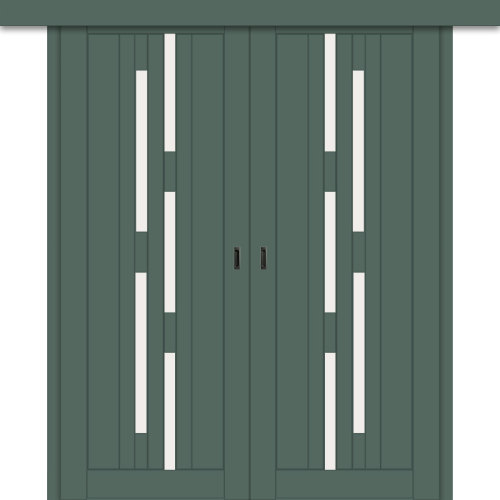 Межкомнатная двойная дверь-купе ДП DIM I-4дк. Seagrass Matt / Сатинато Белый