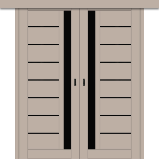 Межкомнатная двойная дверь-купе ДП DIM I-2дк. Dune Matt / Lacobel Black