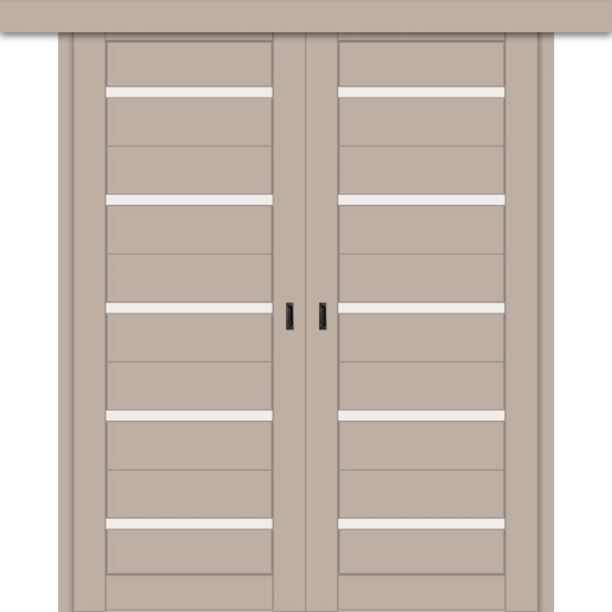 Межкомнатная двойная дверь-купе ДП DIM I-1дк. Dune Matt / Сатинато Белый