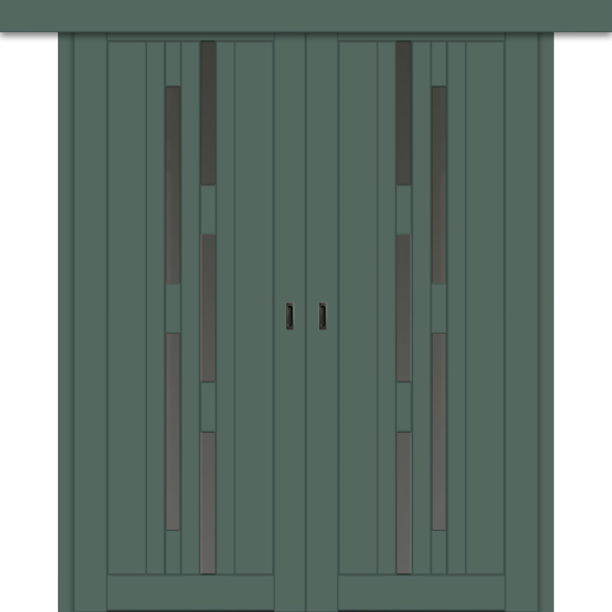 Межкомнатная двойная дверь-купе ДП DIM I-4дк. Seagrass Matt / Сатинато Графит