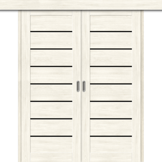 Межкомнатная двойная дверь-купе Браво-22 Nordic Oak/Black Star