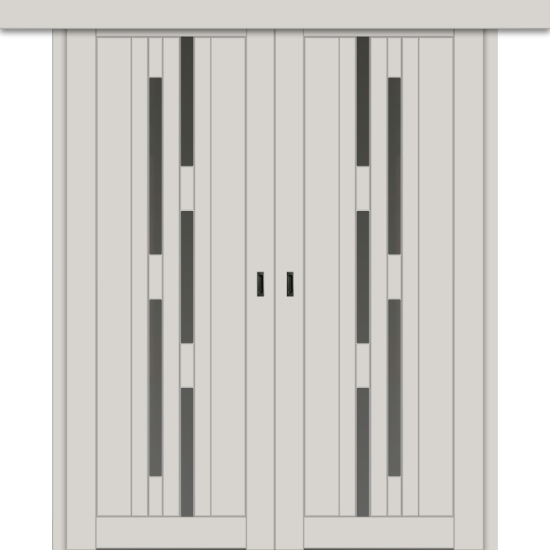 Межкомнатная двойная дверь-купе ДП DIM I-4дк. Silk Matt / Сатинато Графит