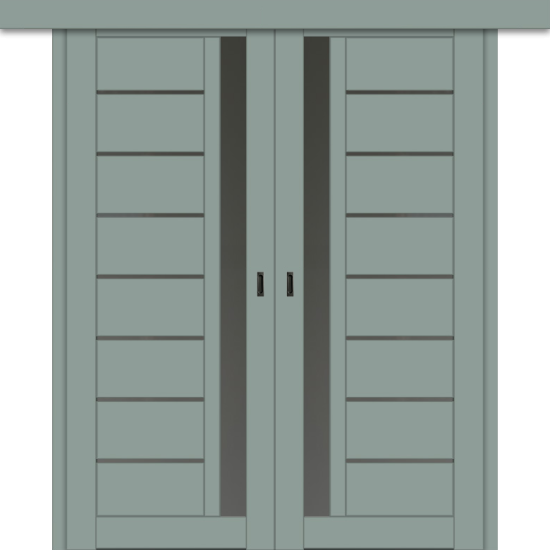 Межкомнатная двойная дверь-купе ДП DIM I-2дк. Gloomy sky Matt / Сатинато Графит