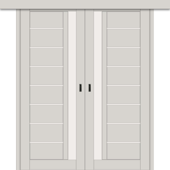 Межкомнатная двойная дверь-купе ДП DIM I-2дк. Silk Matt / Сатинато Белый