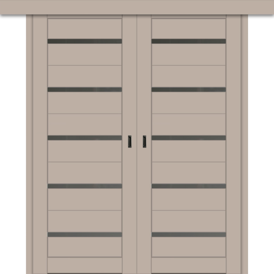 Межкомнатная двойная дверь-купе ДП DIM I-1дк. Dune Matt / Сатинато Графит