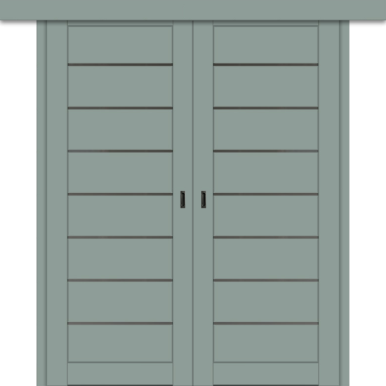 Межкомнатная двойная дверь-купе ДП DIM I-3дк. Gloomy sky Matt / Сатинато Графит