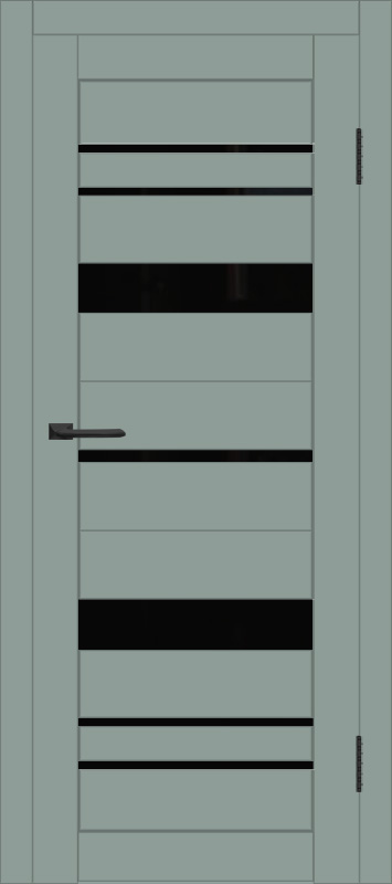 Межкомнатная дверь с экошпоном ДП DIM I-16 Gloomy sky Matt Lacobel Black