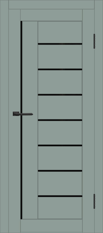 Межкомнатная дверь с экошпоном ДП DIM I-17 Gloomy sky Matt Lacobel Black