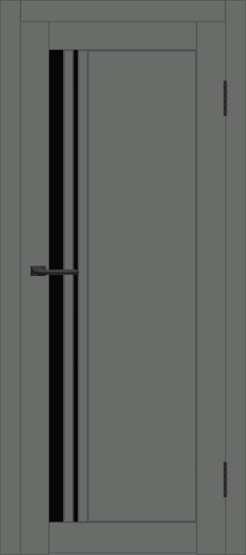 Межкомнатная дверь с экошпоном ДП DIM I-19.1 Graphite Matt Lacobel Black