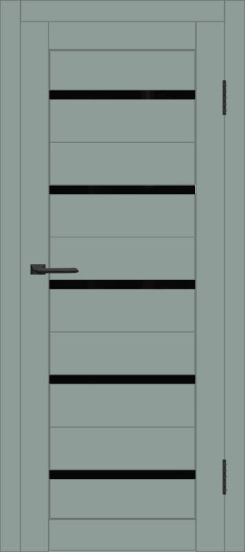 Межкомнатная дверь с экошпоном ДП DIM I-1 Gloomy sky Matt Lacobel Black