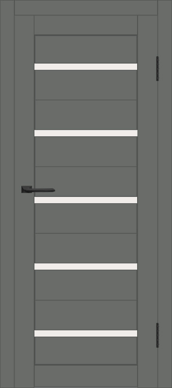 Межкомнатная дверь с экошпоном ДП DIM I-1 Graphite Matt Сатинато Белый