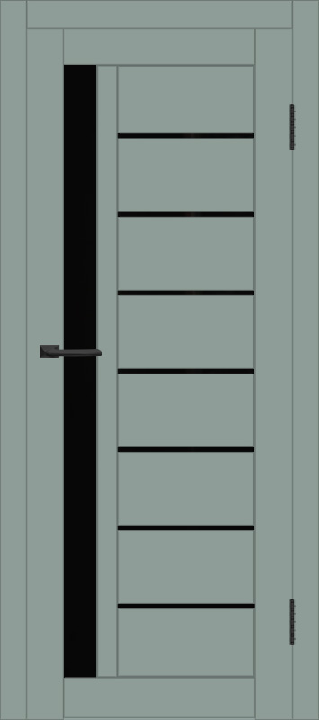 Межкомнатная дверь с экошпоном ДП DIM I-2 Gloomy sky Matt Lacobel Black