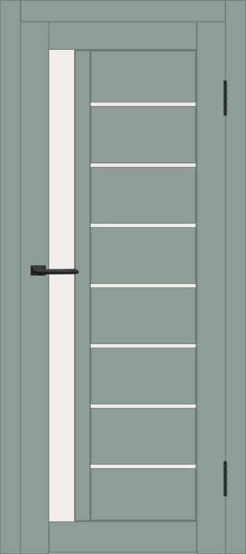 Межкомнатная дверь с экошпоном ДП DIM I-2 Gloomy sky Matt Сатинато Белый