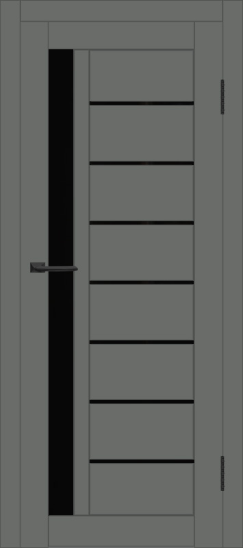 Межкомнатная дверь с экошпоном ДП DIM I-2 Graphite Matt Lacobel Black