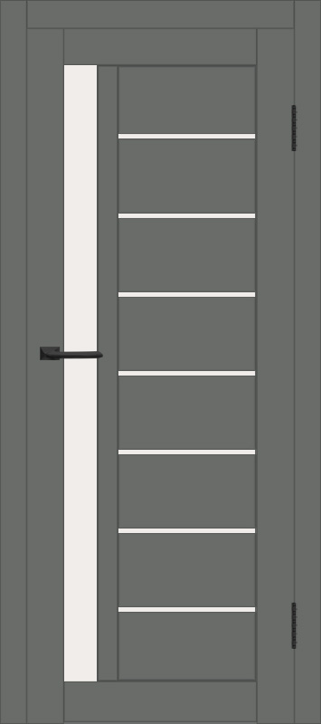 Межкомнатная дверь с экошпоном ДП DIM I-2 Graphite Matt Сатинато Белый