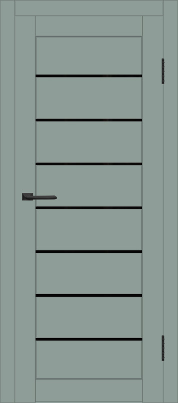 Межкомнатная дверь с экошпоном ДП DIM I-3 Gloomy sky Matt Lacobel Black