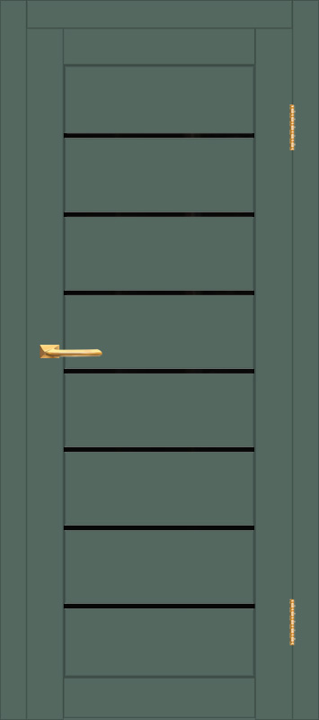 Межкомнатная дверь с экошпоном ДП DIM I-3 Seagrass Matt Lacobel Black