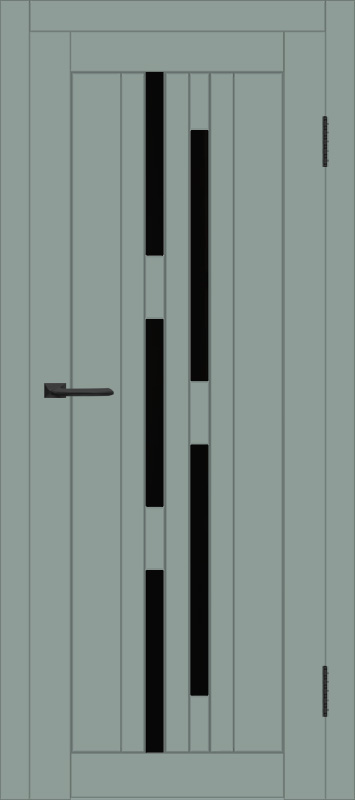 Межкомнатная дверь с экошпоном ДП DIM I-4 Gloomy sky Matt Lacobel Black