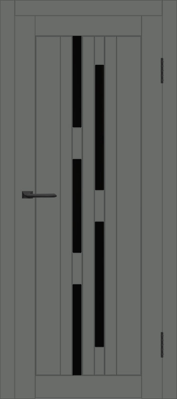 Межкомнатная дверь с экошпоном ДП DIM I-4 Graphite Matt Lacobel Black