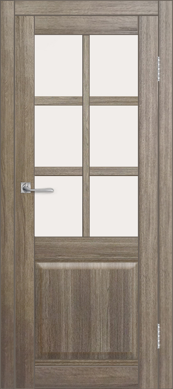 Межкомнатная дверь с экошпоном ДП DIM I-15 Taupe Wood Сатинато Белый