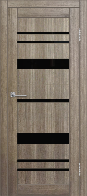 Межкомнатная дверь с экошпоном ДП DIM I-16 Taupe Wood Lacobel Black