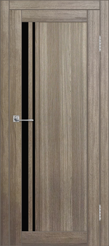 Межкомнатная дверь с экошпоном ДП DIM I-19.1 Taupe Wood Lacobel Black