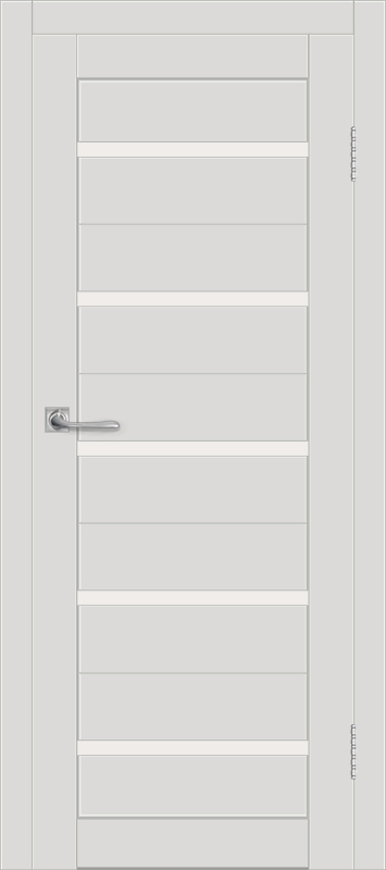 Межкомнатная дверь с экошпоном ДП DIM I-1 Smoky Matt Сатинато Белый