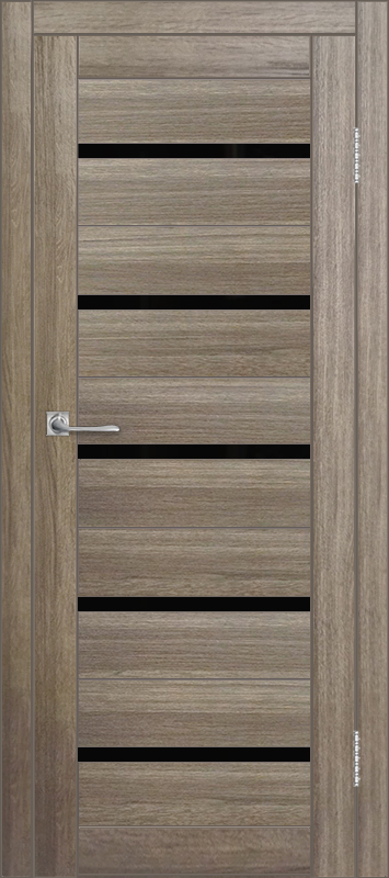 Межкомнатная дверь с экошпоном ДП DIM I-1 Taupe Wood Lacobel Black
