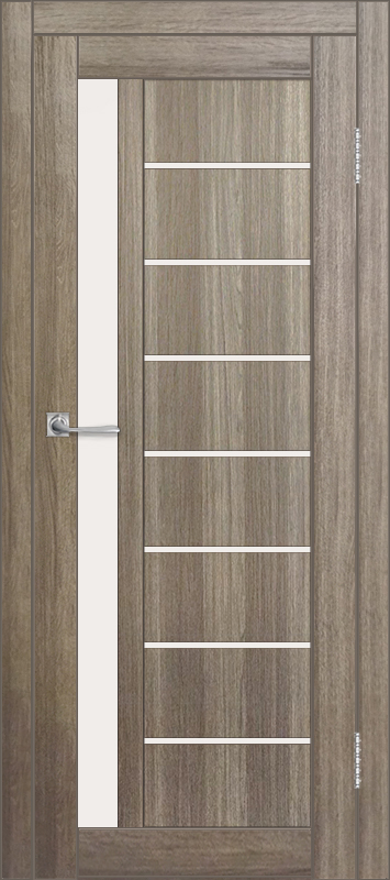 Межкомнатная дверь с экошпоном ДП DIM I-2 Taupe Wood Сатинато Белый