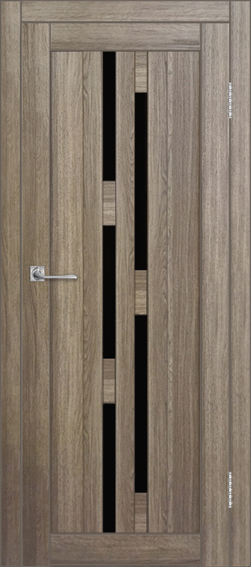 Межкомнатная дверь с экошпоном ДП DIM I-4 Taupe Wood Lacobel Black