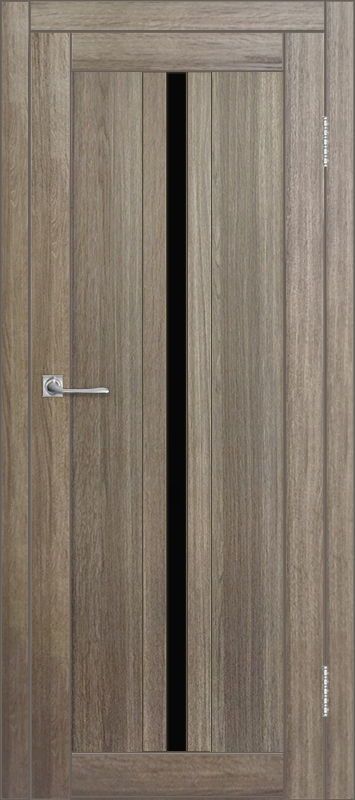 Межкомнатная дверь с экошпоном ДП DIM I-9 Taupe Wood Lacobel Black