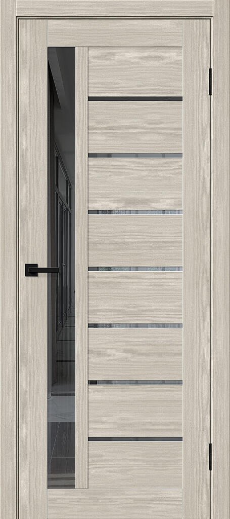 Межкомнатная дверь с экошпоном Браво-27 Cream Melinga / Mirox Grey