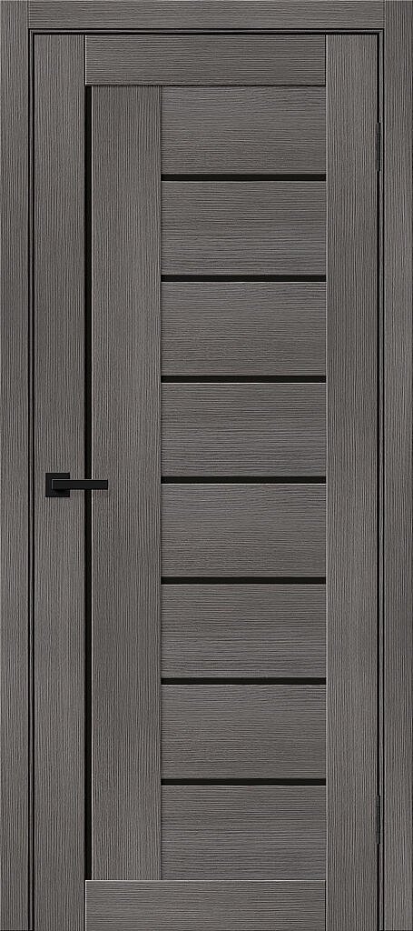 Межкомнатная дверь с экошпоном Браво-29 Grey Melinga/Black Shine